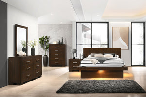 Xavier 5-Piece Queen LED Bedroom Set Cappuccino