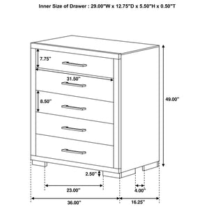 Xavier 5-Piece Queen LED Bedroom Set Cappuccino