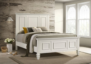 Dante Wood Queen Panel Bed Cream White