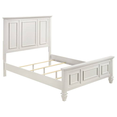 Dante Wood Queen Panel Bed Cream White