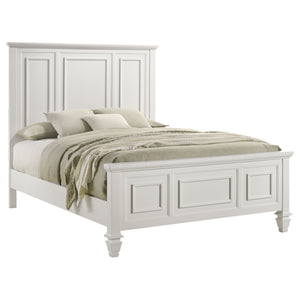 Dante Wood Queen Panel Bed Cream White