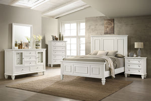 Dante Wood Queen Panel Bed Cream White