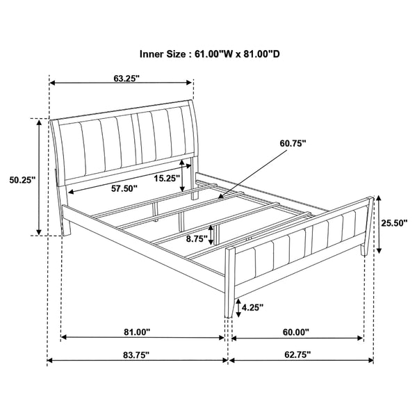 Marlowe Wood Queen Panel Bed Cappuccino