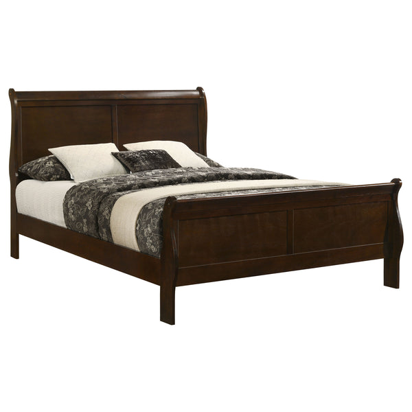 Vaughn Wood Queen Sleigh Bed Cappuccino