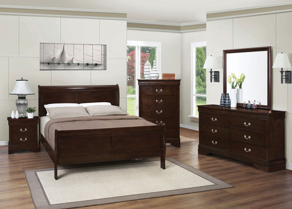 Vaughn Wood Queen Sleigh Bed Cappuccino