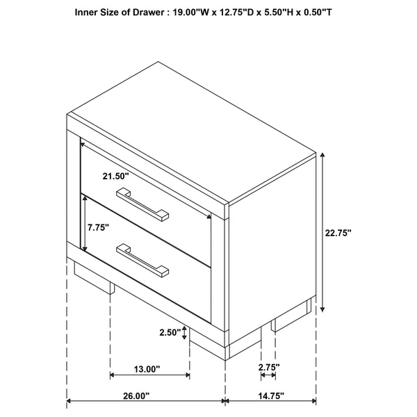 Modern Jessica 5-Piece Queen LED Bedroom Set in Snow White