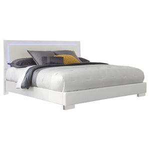 Leandro 5-Piece Queen Bedroom Set White High Gloss