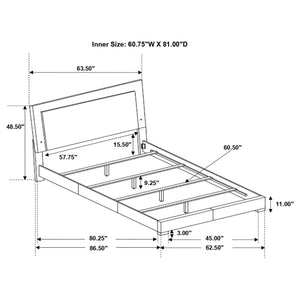 Lorenzo Wood Queen LED Panel Bed White High Gloss