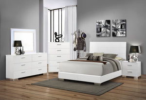 Lydia 5-piece Queen Bedroom Set White High Gloss