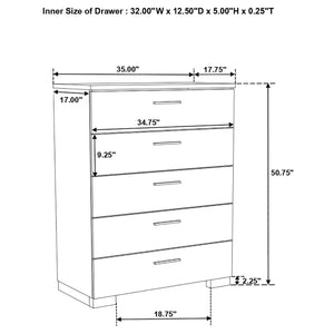 Lydia 5-piece Queen Bedroom Set White High Gloss