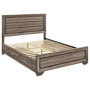 Radcliffe Wood Queen Storage Panel Bed Washed Taupe