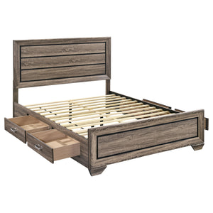 Radcliffe Wood Queen Storage Panel Bed Washed Taupe