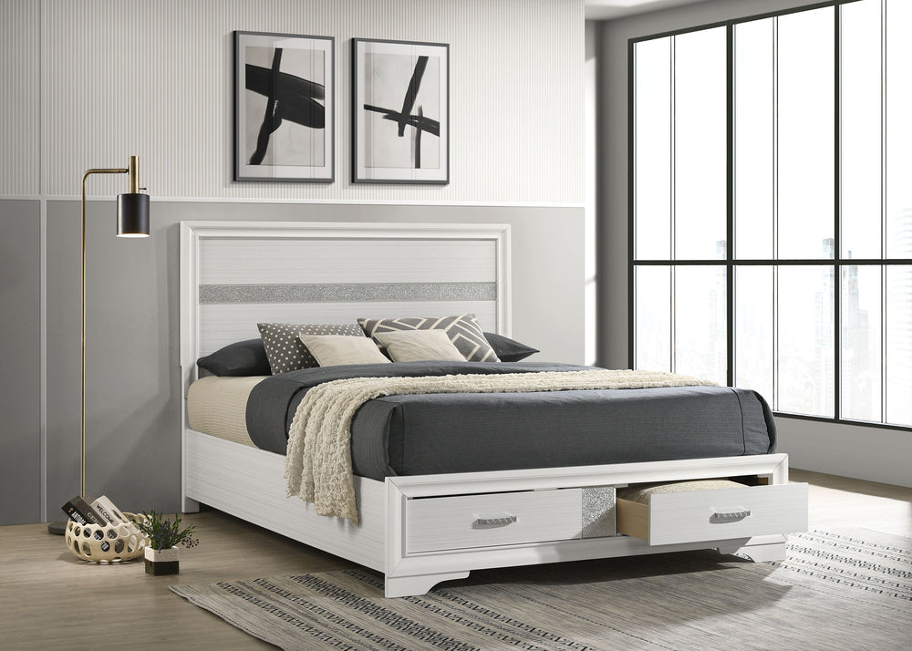 Bennett 51-inch Wood Queen Storage Panel Bed White