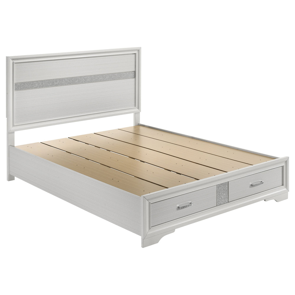 Bennett 51-inch Wood Queen Storage Panel Bed White