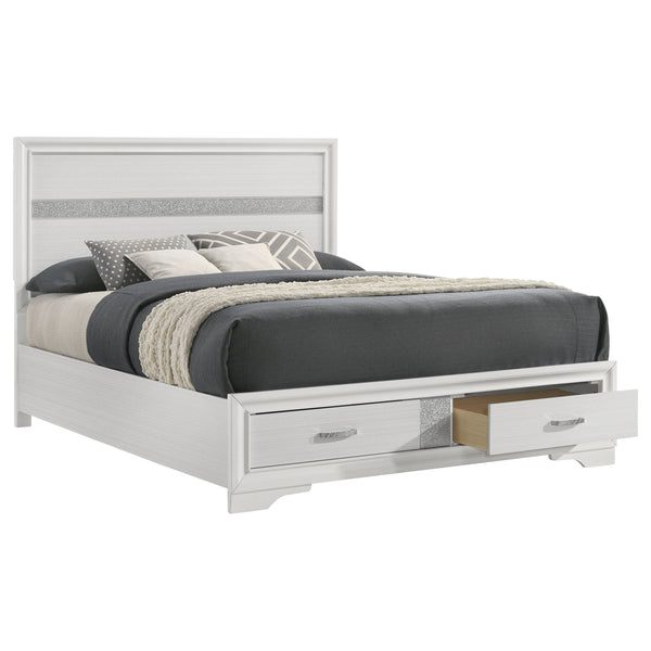 Bennett 51-inch Wood Queen Storage Panel Bed White