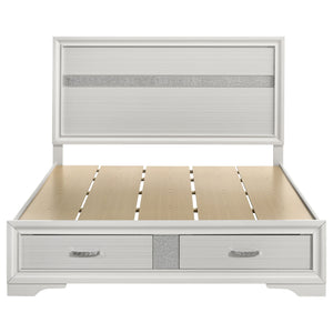 Bennett 51-inch Wood Queen Storage Panel Bed White