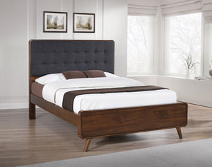 Camilla Wood Queen Platform Bed Dark Walnut