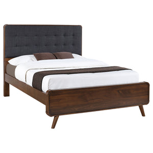 Camilla Wood Queen Platform Bed Dark Walnut