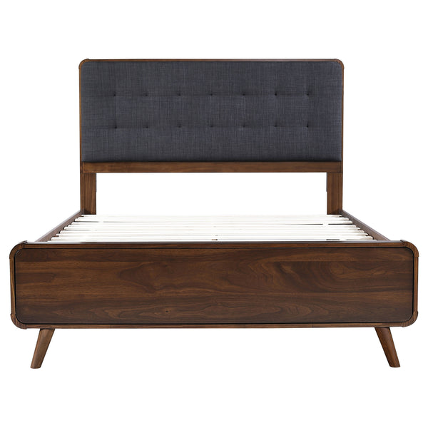 Camilla Wood Queen Platform Bed Dark Walnut