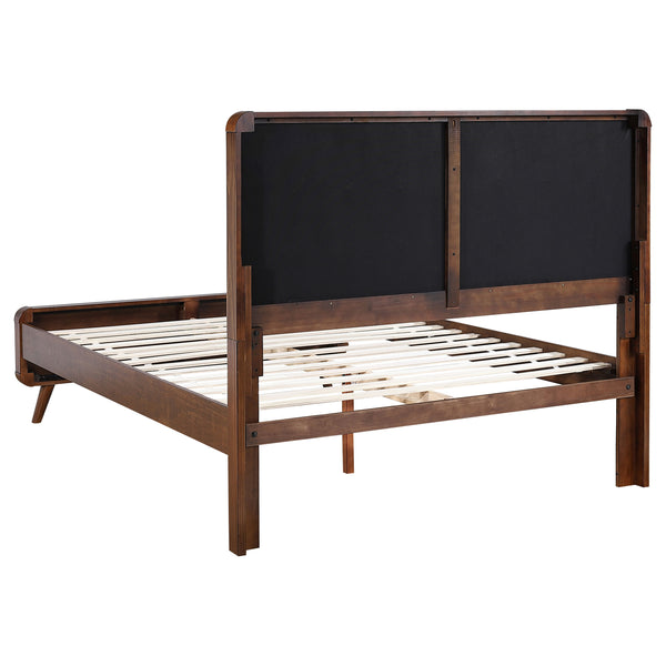 Camilla Wood Queen Platform Bed Dark Walnut