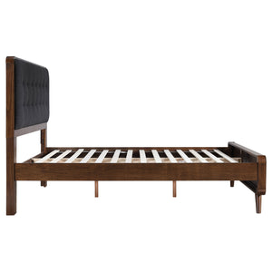 Camilla Wood Queen Platform Bed Dark Walnut