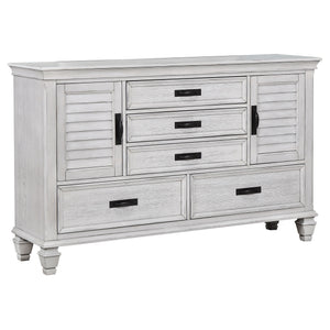 Isidore 5-Piece Queen Bedroom Set Distressed White