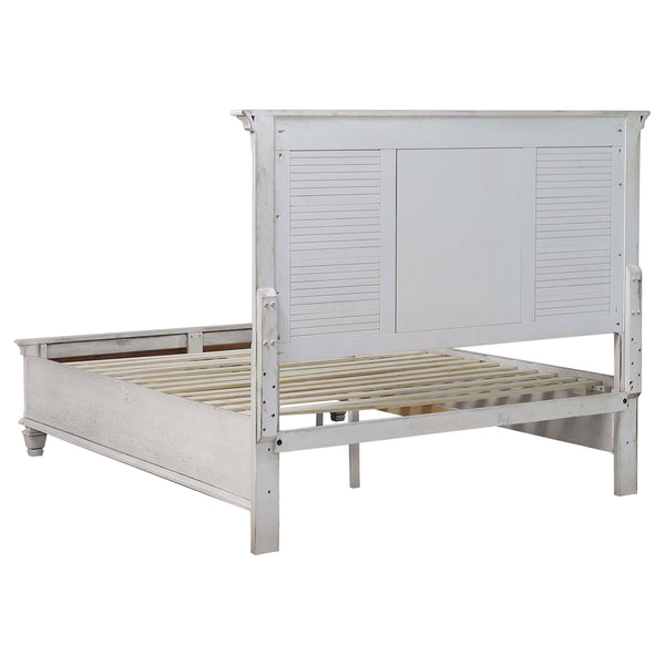 Caleb Wood Queen Storage Panel Bed Distressed White