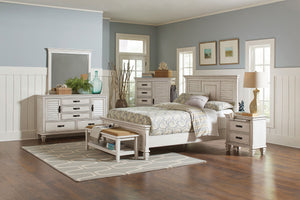 Solene 5-Piece Queen Bedroom Set Distressed White