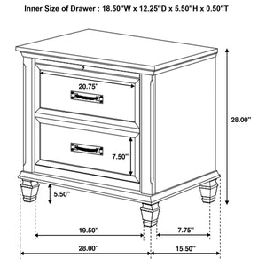 Solene 5-Piece Queen Bedroom Set Distressed White