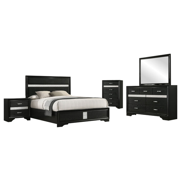 Zaria 5-Piece Queen Bedroom Set Black