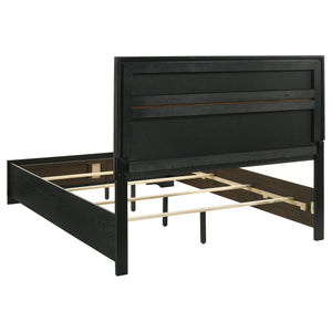 Cassius 54-Inch Upholstered Queen Panel Bed Black