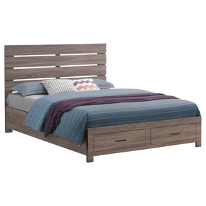 Windsor Wood Queen Storage Panel Bed Barrel Oak