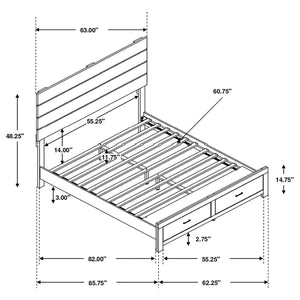 Windsor Wood Queen Storage Panel Bed Barrel Oak