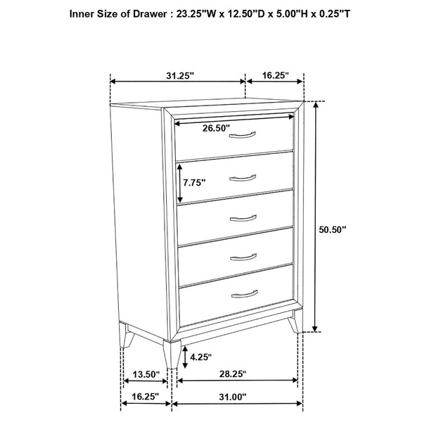 Nikolai 5-Piece Queen Bedroom Set Grey Oak