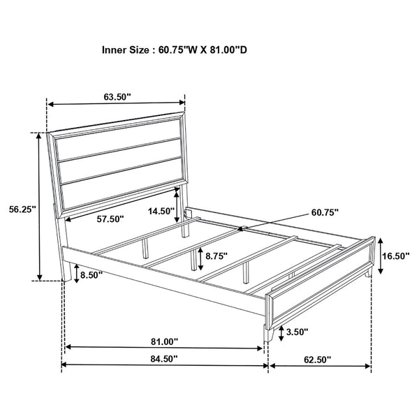 Lyndon Wood Queen Panel Bed Grey Oak