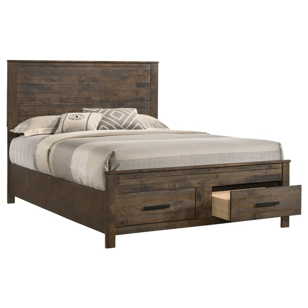 Halstead Wood Queen Storage Panel Bed Rustic Golden Brown