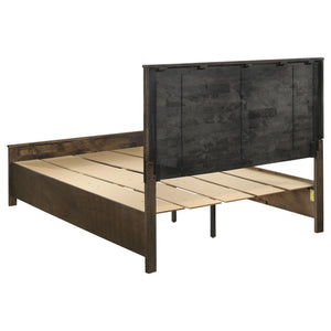 Halstead Wood Queen Storage Panel Bed Rustic Golden Brown