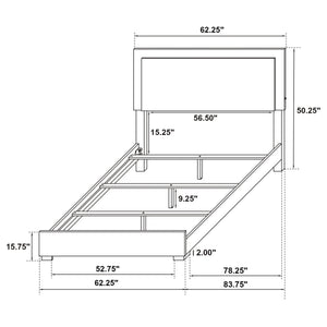 Sylvia Wood Queen LED Panel Bed White