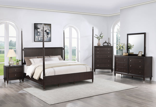 Lachlan Wood Queen Poster Bed Brown