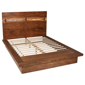 Everett Wood Queen Panel Bed Smokey Walnut and Coffee Bean