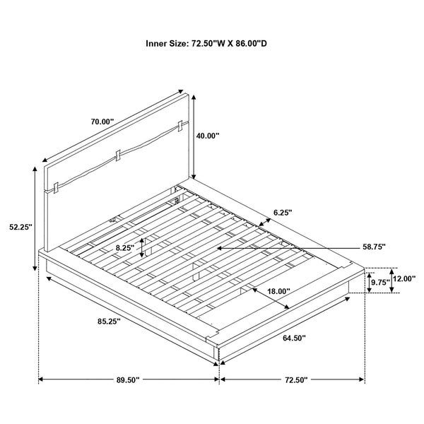 Everett Wood Queen Panel Bed Smokey Walnut and Coffee Bean