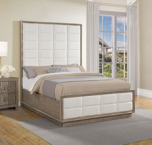 Harrison 80-Inch Queen Panel Bed Taupe Oak