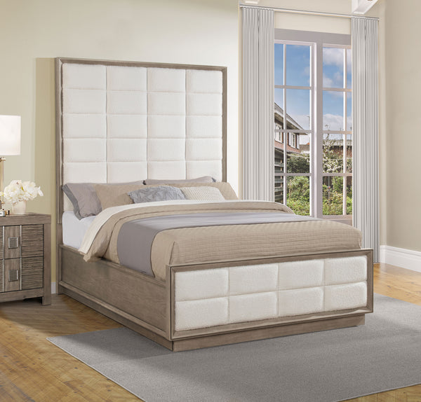 Harrison 80-Inch Queen Panel Bed Taupe Oak