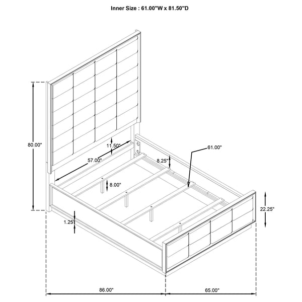 Harrison 80-Inch Queen Panel Bed Taupe Oak