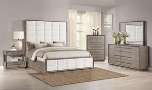 Harrison 80-Inch Queen Panel Bed Taupe Oak