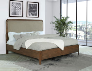 Thorne 57-Inch Upholstered Queen Panel Bed Walnut