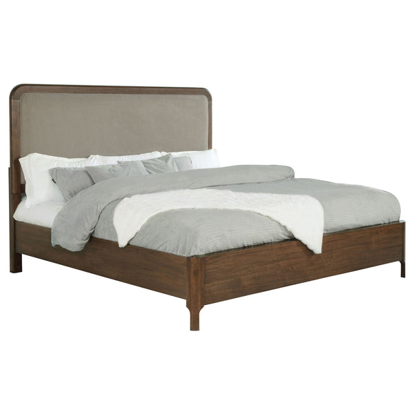 Thorne 57-Inch Upholstered Queen Panel Bed Walnut