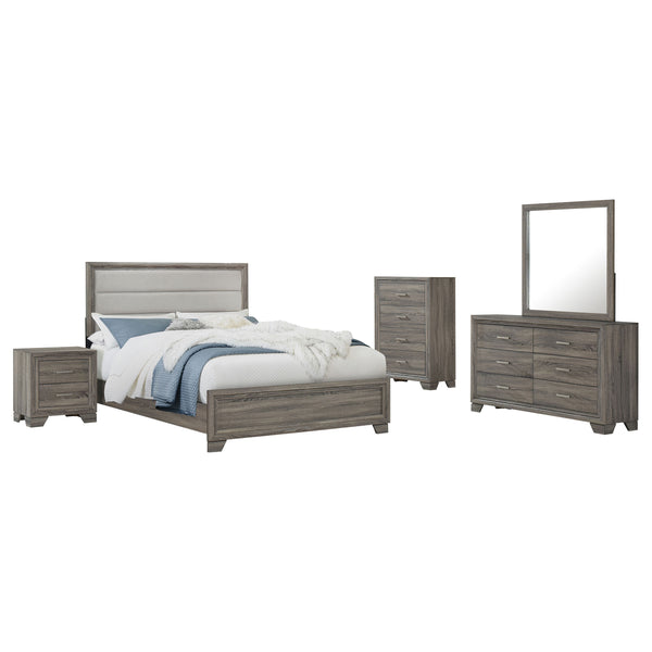 Elliot 5-piece Queen Bedroom Set Brown Oak