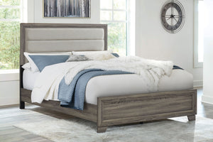 Dawson 52-inch Upholstered Queen Bed Brown Oak