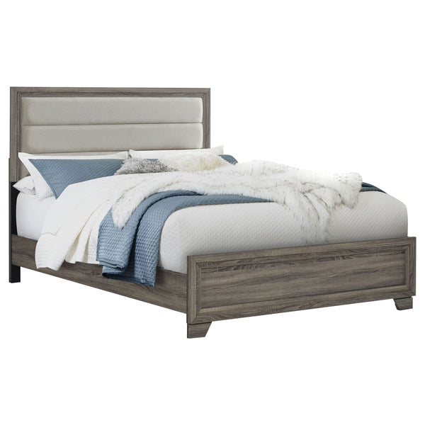 Dawson 52-inch Upholstered Queen Bed Brown Oak